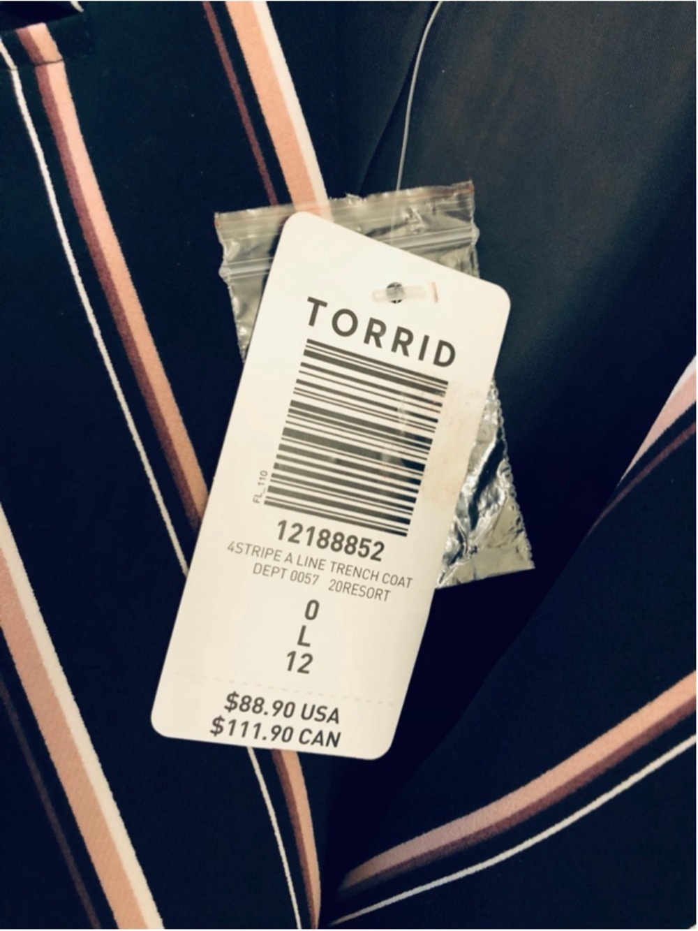 NWT Torrid Size 0 (L-12) A Line Trench Coat Tailored Jacket Collegiate Office - Picture 3 of 12